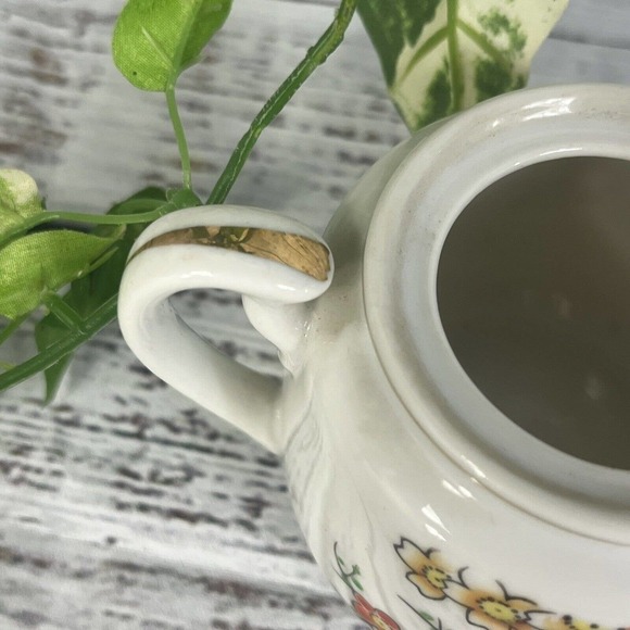 Vintage Hall's Orange Poppy Sugar Bowl & Lid Porcelain with Gold Trim - Picture 7 of 12